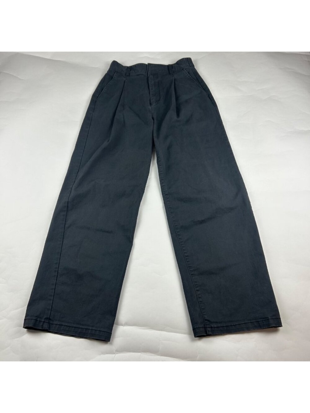 BDG Charcoal Canvas High Rise Pleated Wide Leg Chino 4